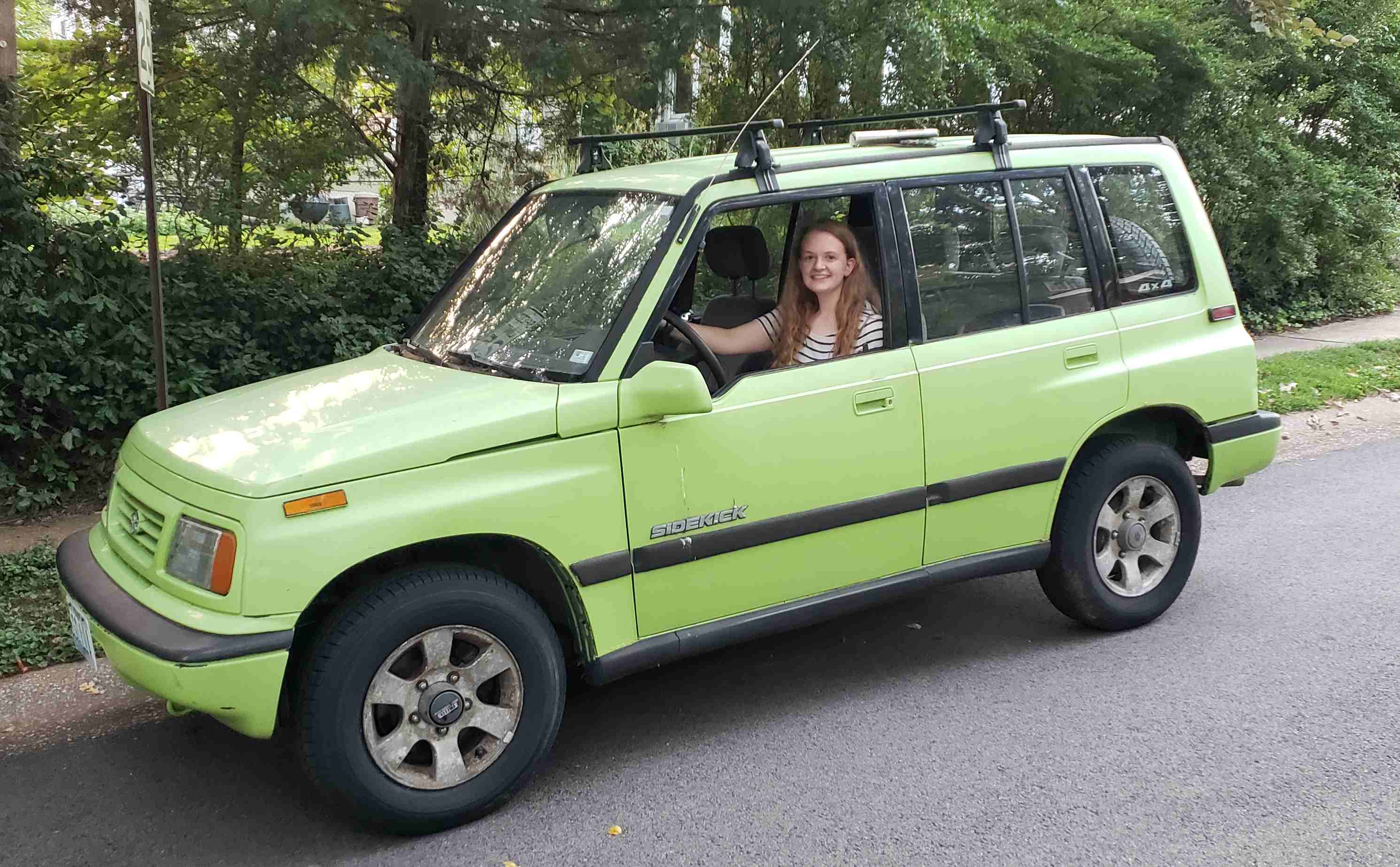 2018-08-27 Jane driving Glowworm.jpg